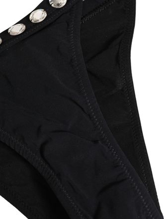 Dolce & Gabbana Womens Black Crystal Embellished Bikini Bottom Swimwear Elastane Nylon Clothing