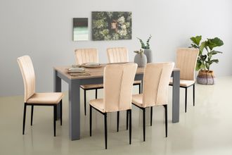 HOME AFFAIRE Essgruppe »Bergamo Tisch Stühle Speisezimmer Bestseller« Set, 7 Stk. tlg. moderne 7-tlg Tischgruppe, Unser Bestpreis