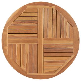 Berkfield Home Table Top Solid Teak Wood Round 2.5 cm 90 cm in Brown