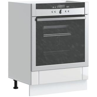 vidaXL Armadio Forno Lucca Bianco Lucido in Legno Multistrato - Vidaxl