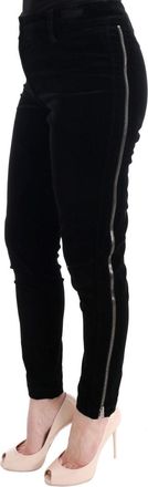 Ermanno Scervino Womens Black Viscose Blend Velvet Cropped Pants