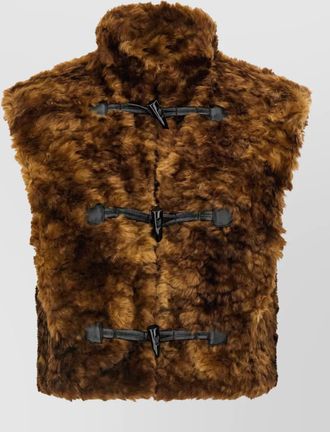 Isabel Marant faux fur curly high neck sleeveless vest
