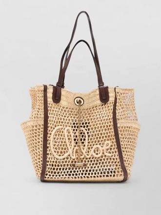Chlo&eacute; chlo&eacute; icons raffia beach bag