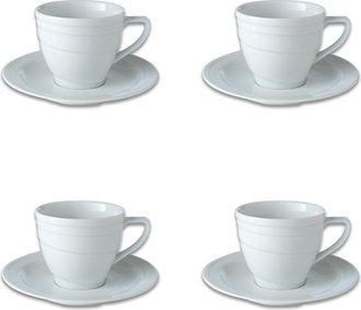 Berghoff Berghoff Essentials Porcelain Teacup & Saucers (Set Of 4)