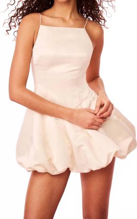 LoveShackFancy Jake Satin Mini Dress In Champagne
