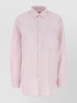 Tekla organic cotton embroidered poplin oversized pyjama shirt