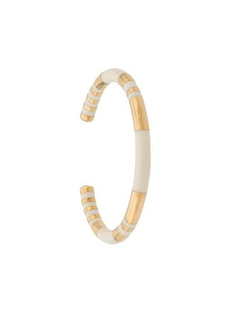 Aurélie Bidermann Positano bangle - women - Gold Plated Brass - L - White