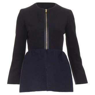 The Row Loxton structured wool peplum zip coat