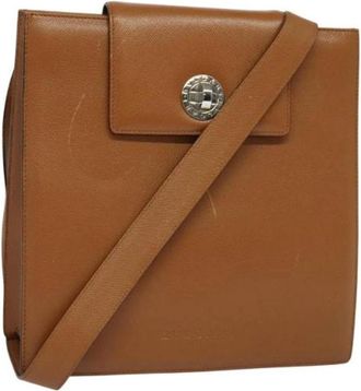 Bulgari Tweedehands leren schoudertassen - Dames - Vintage Schoudertas - Bruin - ONE Size - Leer - Vintage