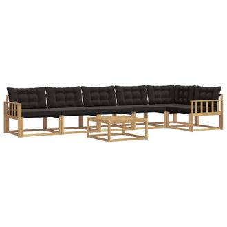 vidaXL Conjunto De Sof&aacute;s De Exterior 7 Pcs Blanco Y Negro Vidaxl