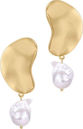st. Moran Freshwater Pearl Drop Earrings in White at Nordstrom