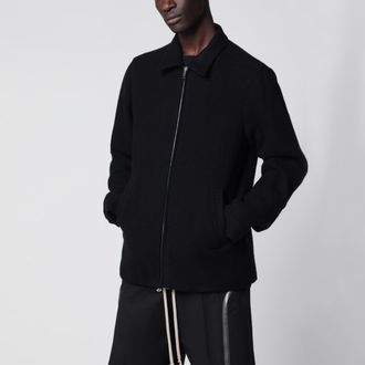 Rick Owens Giacca con zip nera in lana
