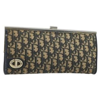 Dior Pre-owned Clutches, female, Blue, Size: ONE SIZE Pre-owned Trotter Canvas Clutch Bag
