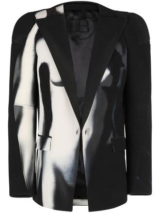 Balmain graphic body print blazer - men - Viscose - 50 - Black