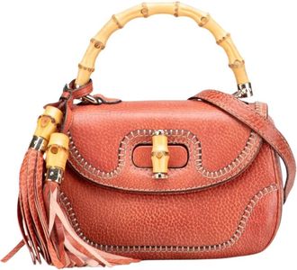 Gucci Pre-owned Elegante Handgemaakte Leren Top Handle Tas met Kwastjes - Dames - Vintage Mini Tas - Rood - ONE Size - Leer - Vintage