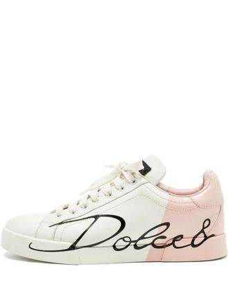 Dolce & Gabbana Portofino leather sneakers - White