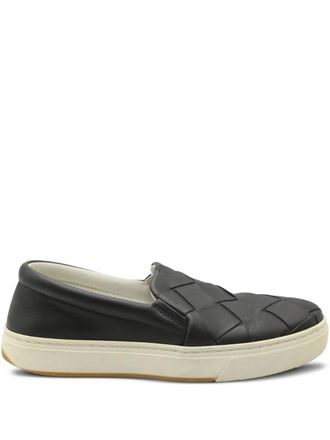 Bottega Veneta Dodger Intrecciato slip-on sneakers - women - Leather/Leather/Rubber - 36 - Black