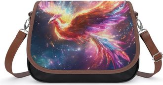 Generic Phoenixsbird Glowing Crossbody Bag Womens Handbag PU Message Bags Shoulder Purse with Adjustable Strap