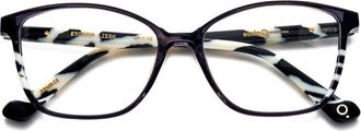 Etnia Barcelona Etosha Cat-Eye Eyeglasses with Zebra-Striped Temples