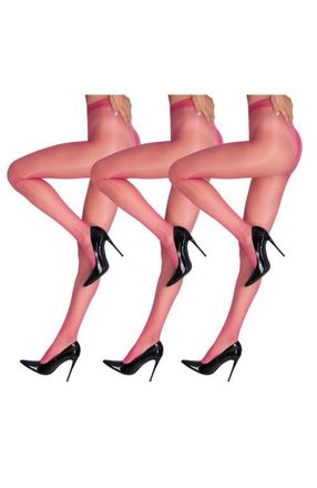 Lechery 7-Pack Glossy Sheer Festival Tights in Pink at Nordstrom, Size Large