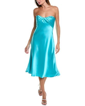 Monique Lhuillier Imara Satin Midi Dress