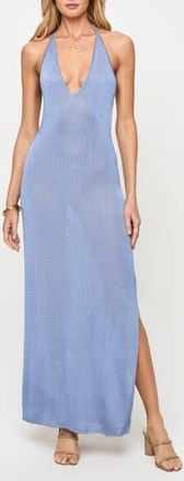 L*Space Shine All Night Halter Cover-Up Halter Maxi Dress in Chambray at Nordstrom Rack, Size X-Large