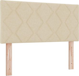 vidaXL Cabecero Con Luces De Tiras Led Con Cabecera Crema 100 Cm Tela Vidaxl