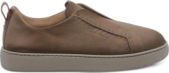 Santoni Slip-on Leather Sneakers