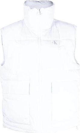 Calvin Klein Jeans Witte Omkeerbare Polyester Vest - Dames - Bodywarmers - Wit - S - Polyester - Jassen