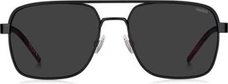 BOSS 57mm Square Sunglasses in Matte Black/Grey at Nordstrom