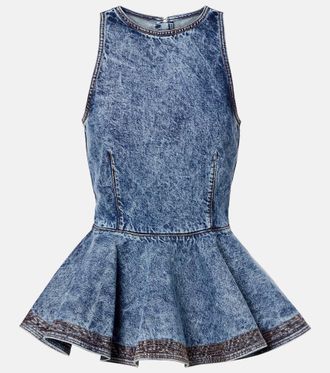 Alaia Ala&iuml;a Top in denim