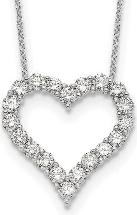 Diamond2Deal 14k Gold 2 Ct Lab Grown Diamond Open Heart Pendant Necklace 18