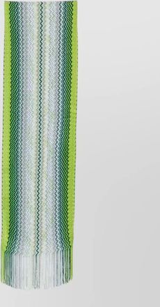 Missoni viscose scarf zigzag pattern fringe