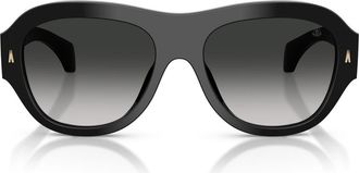 Moncler Elevane 56mm Irregular Sunglasses in Black /Dark Gradient Grey at Nordstrom