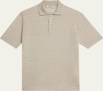 Fioroni Cashmere Mens Puro Filo Linen Polo Shirt