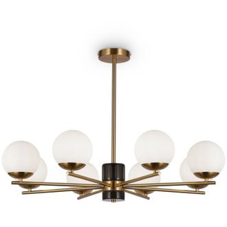 Maytoni Lampadario a Sospensione Moderno Marble Metallo Ottone Vetro 8 Luci E27 60W