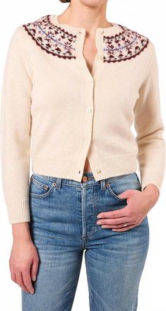 D&ocirc;en Olympe Cashmere Cardigan In Cottage