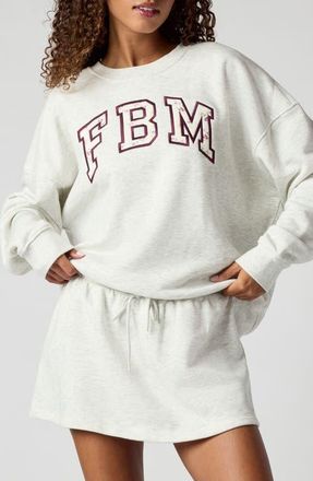 Florence By Mills Graphic Oversized Sweatshirt in Heather Ice at Nordstrom, Size Xx-Small