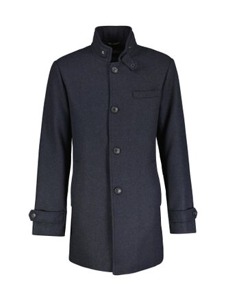 Lerros Wollmantel LERROS Mantel in elegant-sportivem Design, Herren, Gr. 52, blau (dunkelblau), 60% Polyester, 20% Wolle, 20% Acryl, M&auml;ntel Wollmantel