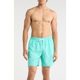 Nike Breaker Tossed Swoosh Swim Trunks in Bleached Turquoise at Nordstrom Rack, Size Xx-Large