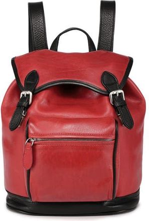 OLD TREND Ficus Genuine Leather Durable Travel Backpack in Red at Nordstrom