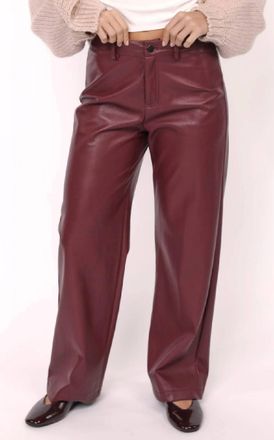 Sadie & Sage Womens Night Vision Faux Leather Pants In Burgundy