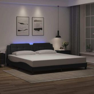 vidaXL Giroletto con Luci led Nero 200x200 cm in Similpelle - Vidaxl