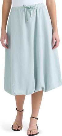 Hunter Gingham Bubble Hem Cotton Blend Midi Skirt in Surf Spray at Nordstrom Rack, Size X-Small