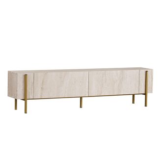 Habitat et Jardin Porta Tv In Legno nexus - 180 X 30 X 45 Cm - Travertino / Oro
