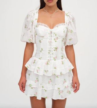 For Love & Lemons Kinsley Mini Dress In White