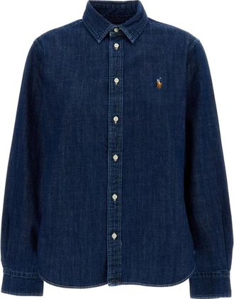 Polo Ralph Lauren Overhemden, Dames, Blauw, 2Xs, Katoen, Woven-Sport Shirt