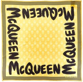 Alexander McQueen Alexander Mcqueen Graffiti Biker Silk Scarf
