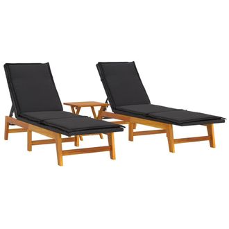 vidaXL Vidaxl - Set De Muebles De Jard&iacute;n 3 Piezas Rat&aacute;n Sint&eacute;tico Madera Acacia