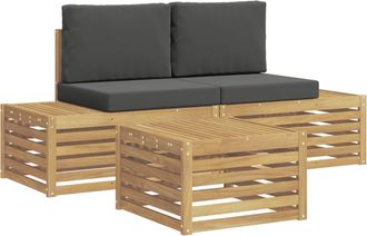 vidaXL Conjunto De Sof&aacute;s De Exterior 4 Pieza Vidaxl